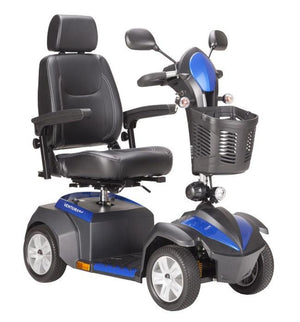 Drive medical ventura 4 Dlx powered 4 wheel scooter - color BLUE and black - fully assembled - front image - PUREUPS 