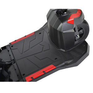 VENTURA dLX 3 wheel scooter footrest close up image - color red and black - PUREUPS 