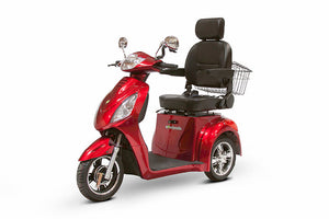 RED 3WHEEL SCOOTER EW-36 Senior 3 Wheel Electric Mobility Scooter With Digital Anti-Theft Alarm-FULLY ASSEMBLED - PureUps