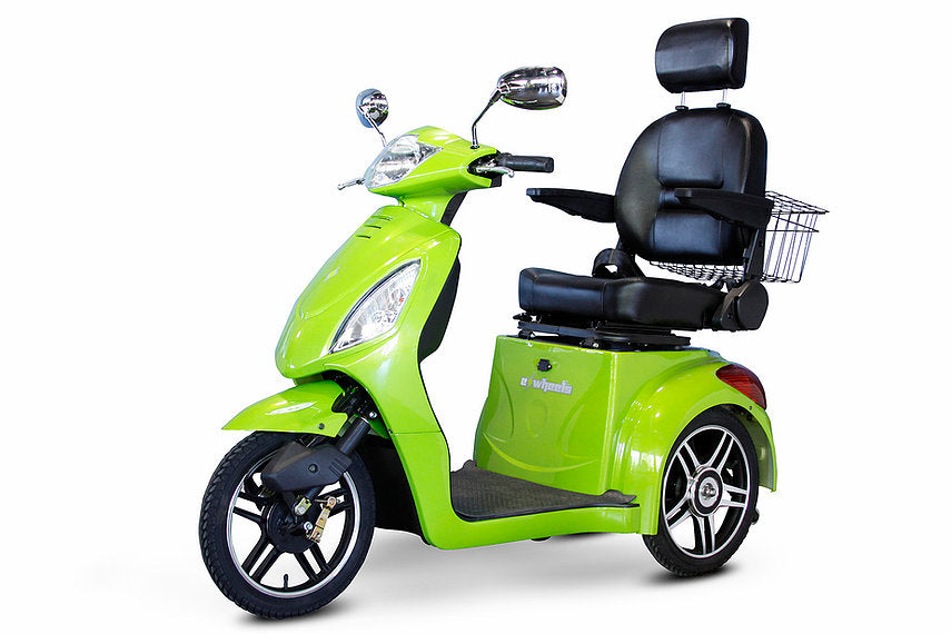 GREEN 3WHEEL SCOOTER EW-36 Senior 3 Wheel Electric Mobility Scooter With Digital Anti-Theft Alarm-FULLY ASSEMBLED - PureUps
