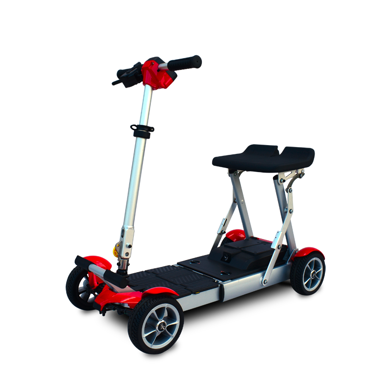 Gypsy Red 4 WHEEL SCOOTER EV Rider Gypsy Four Wheel Folding Mobility Scooter - PureUps