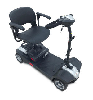 Silver / 12V 12AH ( Up to10 miles included ) 4 WHEEL SCOOTER EvRider MiniRider Lite Transportable Mobility Scooter - PureUps