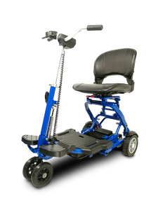 Blue 4 WHEEL SCOOTER EV Rider MiniRider Folding Compact Scooter- Airline Approved - PureUps