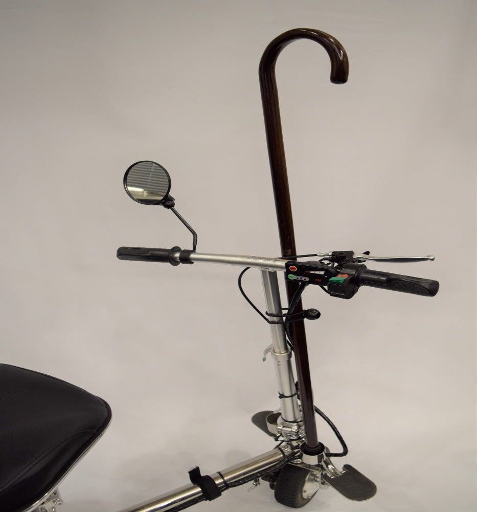 SmarScoot Lightweight 3 wheel travel scooter's cane holder mounted - PUREUPS 