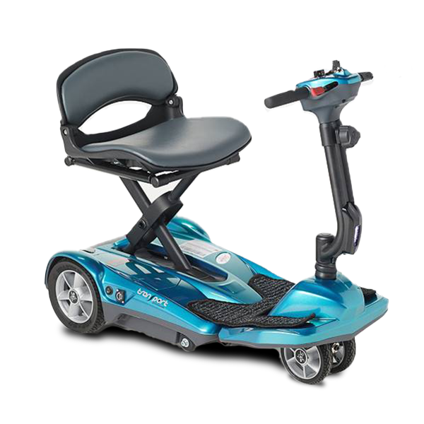 Blue / 25.2V 11.5Ah Lithium-Ion x1 (included) 4 WHEEL SCOOTER EV Rider Transport AF+ Foldable, Travel Friendly 4 Wheel Mobility Scooter - PureUps