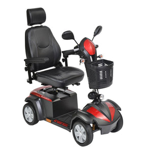 Drive medical ventura 4 Dlx powered 4 wheel scooter - color red and black - fully assembled - front image - PUREUPS 