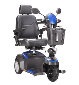 Drive medical ventura DLX 3 wheel mobility scooter - color blue and black - fully assembled - PUREUSP 