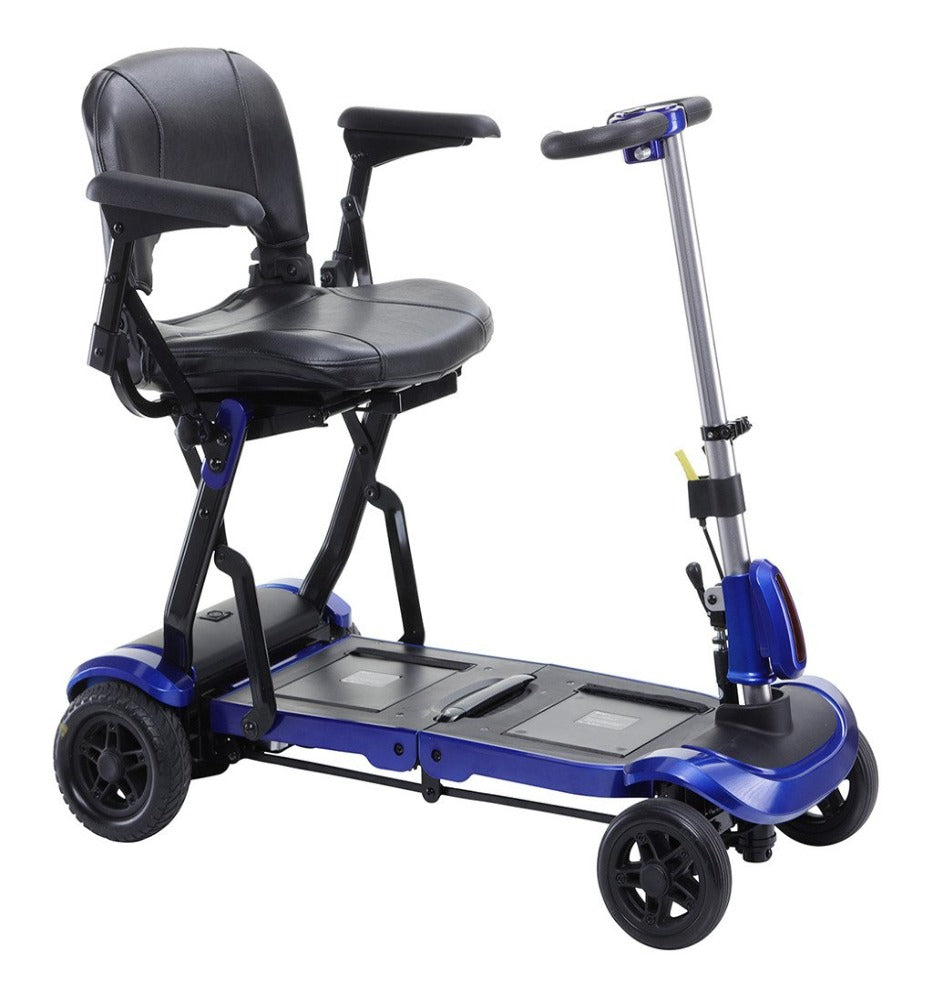 Drive medical zoome flex travel, portable four wheel mobility scooter- unfolded- fully assembled - color blue- PUREUPS 