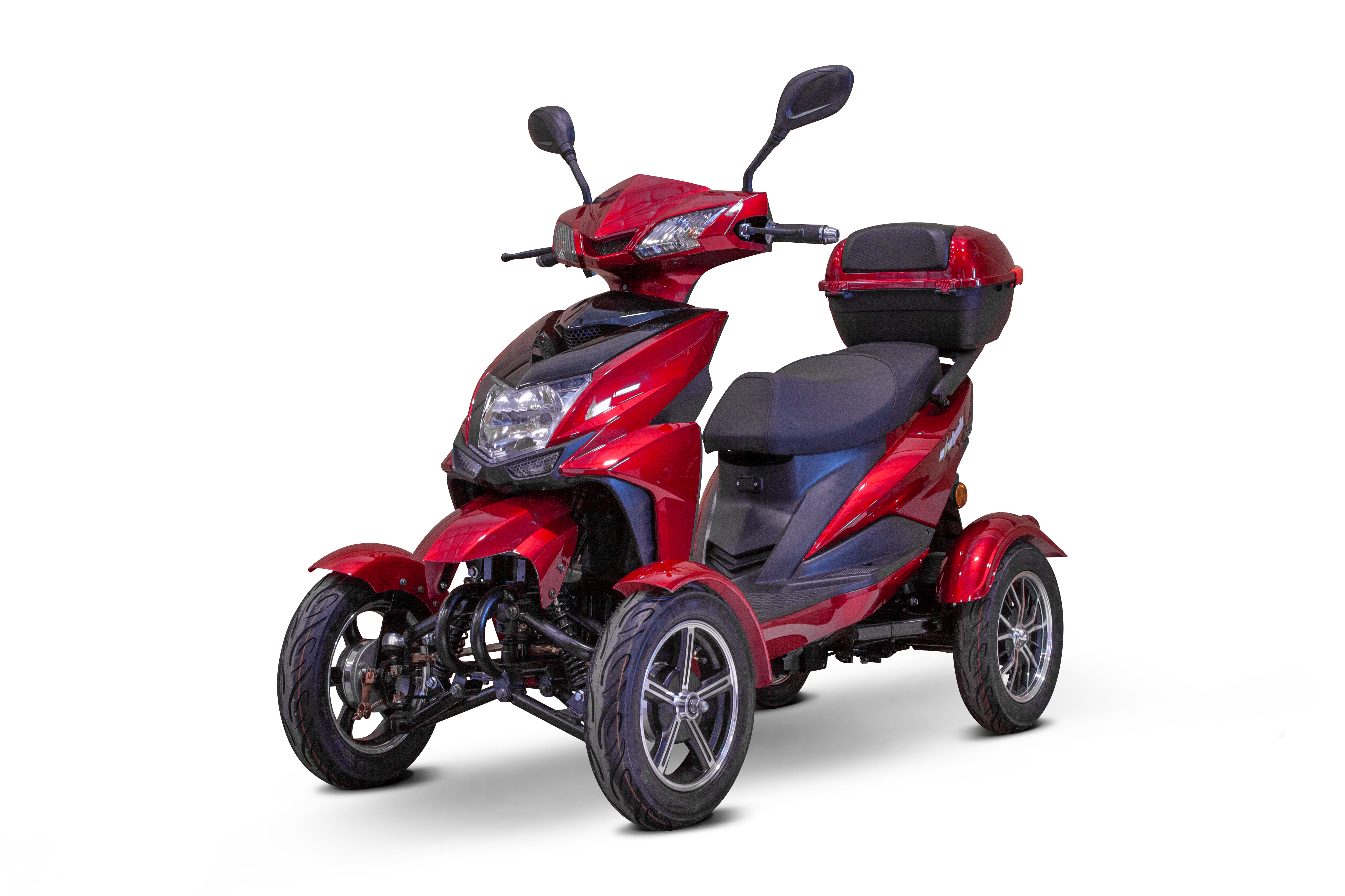 RED 4 WHEEL SCOOTER EW-14 Four Wheel Recreational Scooter By Ewheels - PureUps