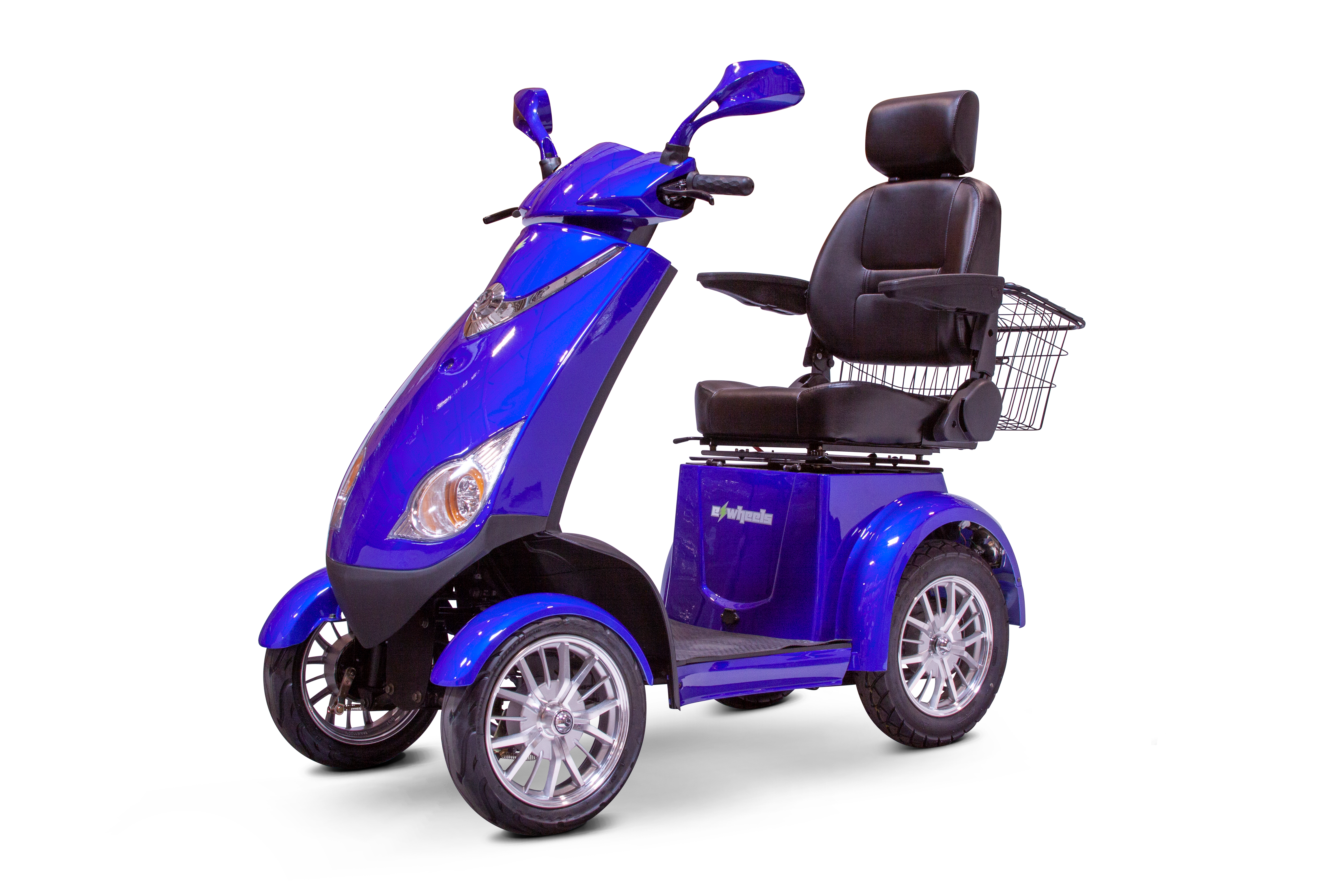 BLUE 4 WHEEL SCOOTER EW-72 Electric 4 Wheel Mobility Scooter for Adults- Fully Assembled & Ready To Go - PureUps