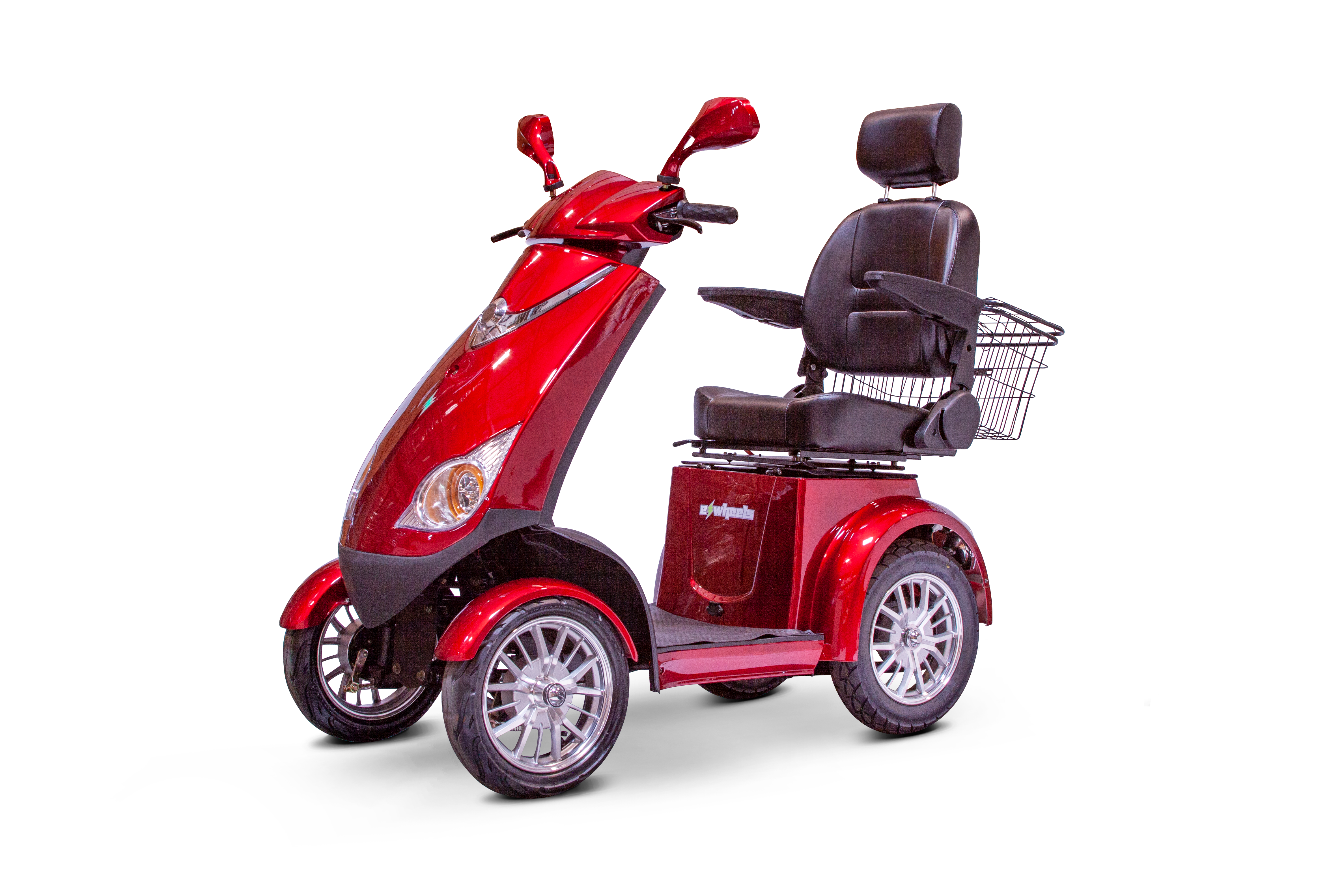 RED 4 WHEEL SCOOTER EW-72 Electric 4 Wheel Mobility Scooter for Adults- Fully Assembled & Ready To Go - PureUps
