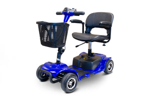 BLUE 4 WHEEL SCOOTER EW-M34 Medical 4 Wheel Mobility Scooter With Swivel Seat - PureUps