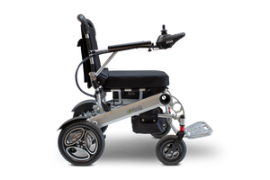 power wheelchair EW-M43 Lightweight Portable Folding Power Wheelchair By E-Wheels Medical -Silver - PureUps