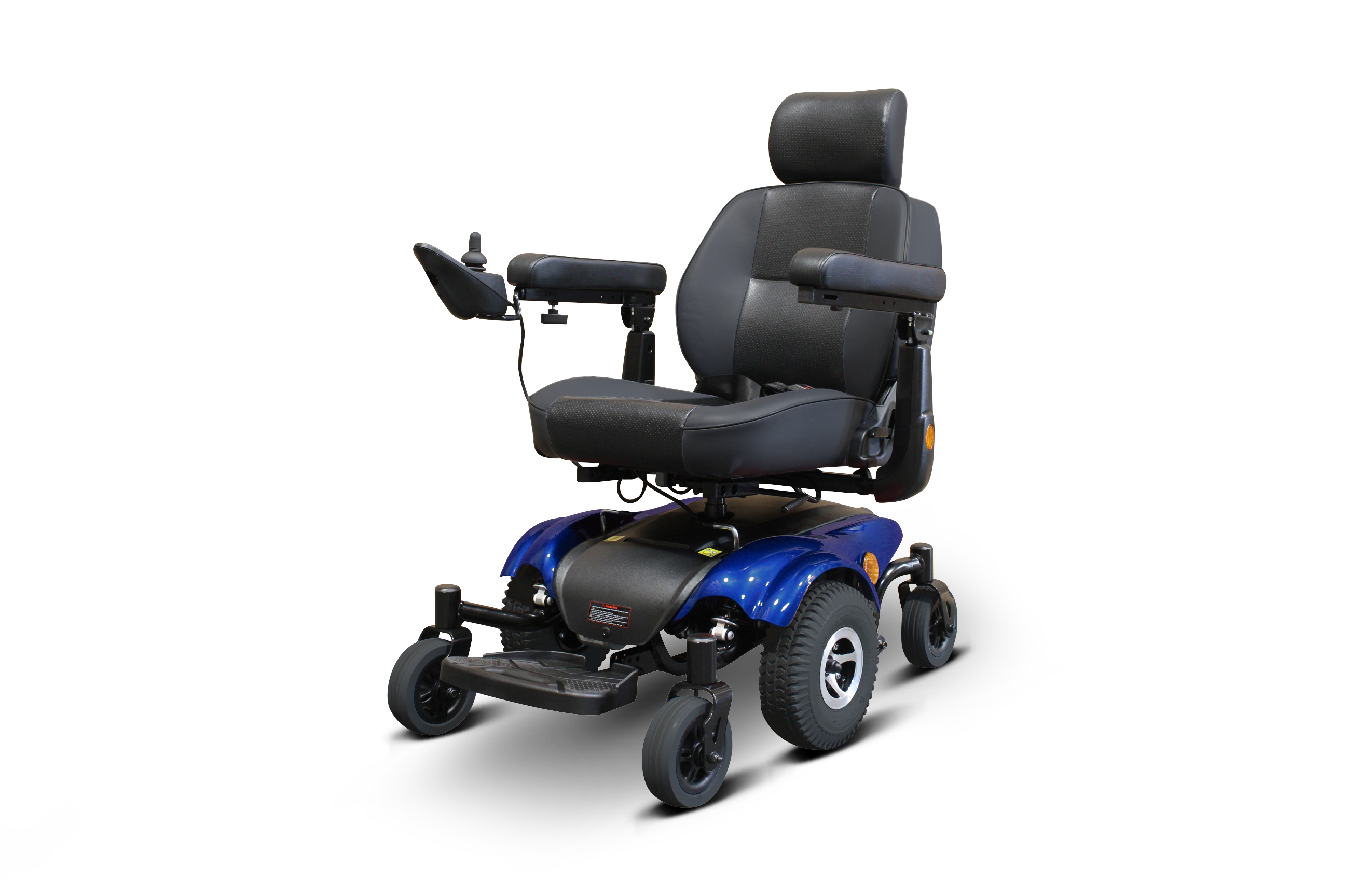 BLUE power wheelchair EW-M48 Heavy Duty Power Wheelchair with Deluxe Captain Seat By E-Wheel Medical - PureUps