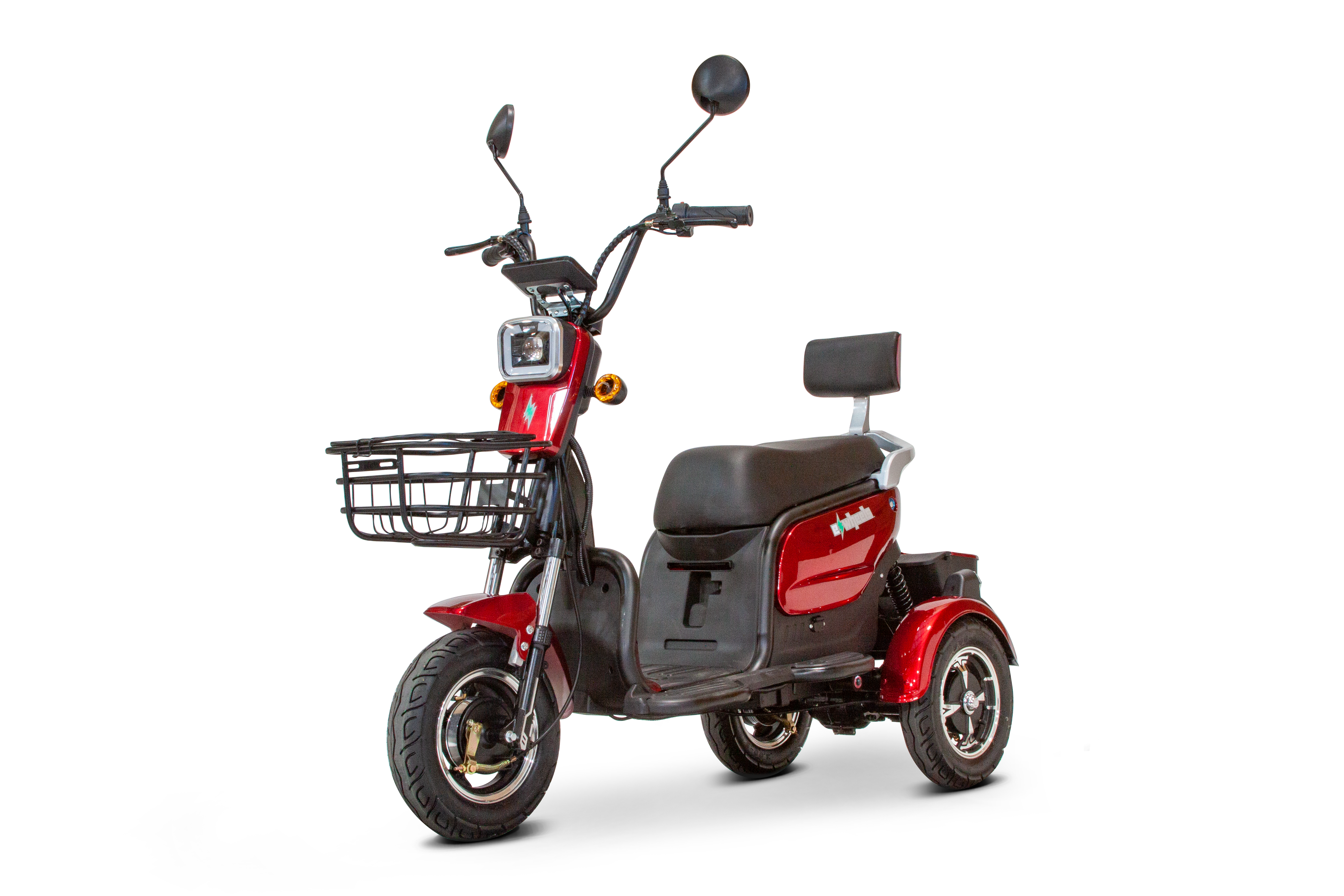 Red 3WHEEL SCOOTER EW-12 Three wheel mobility scooter- Anti Theft System - PureUps