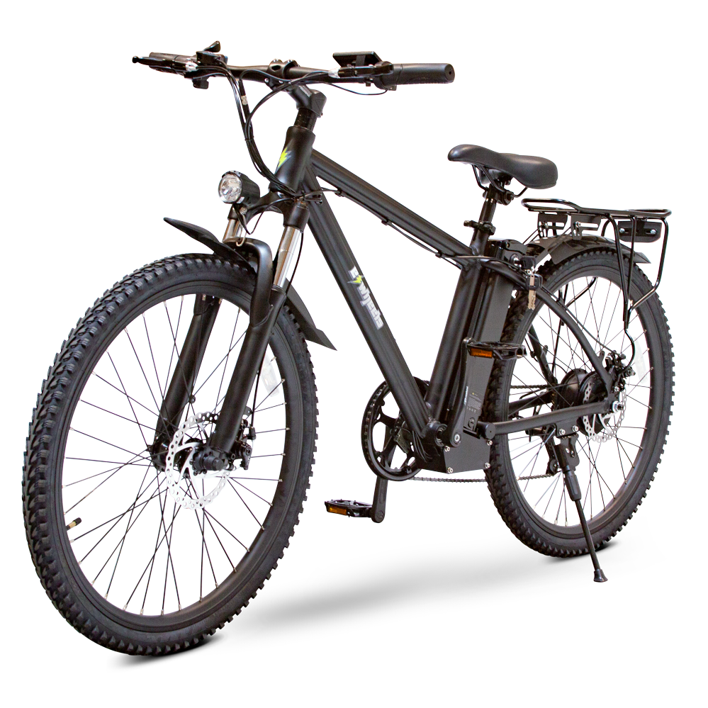 Electric Bike EW Rugged Electric Mountain Bike By E-Wheels-Black - PureUps