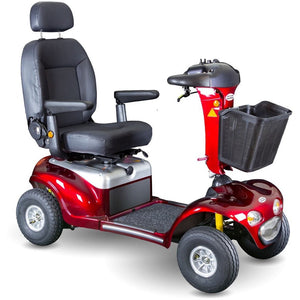 SIDE view of the shoprider enduro xl 4 plus wheel mobility heavy duty scooter - color red - PUREUPS