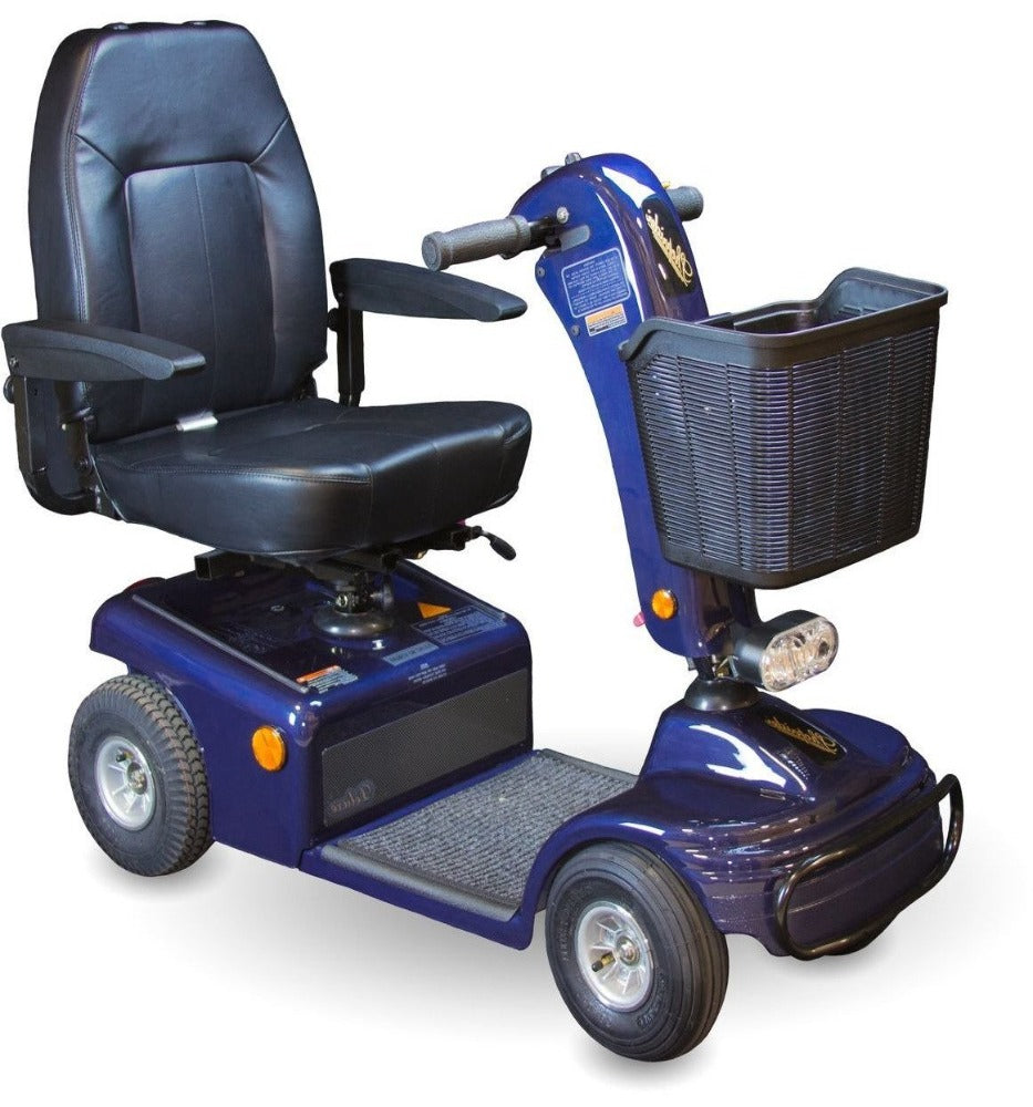left scale dimage of the sunrunner 4 wheel mobility scooter color blue - Pureups 